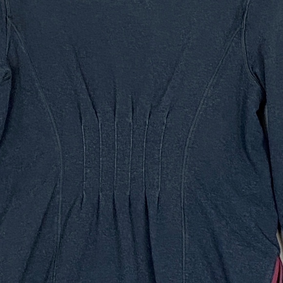 Lululemon Wrap Jacket Navy Sz 6 Side Pockets Cotton Blend Cross Front - Picture 6 of 12